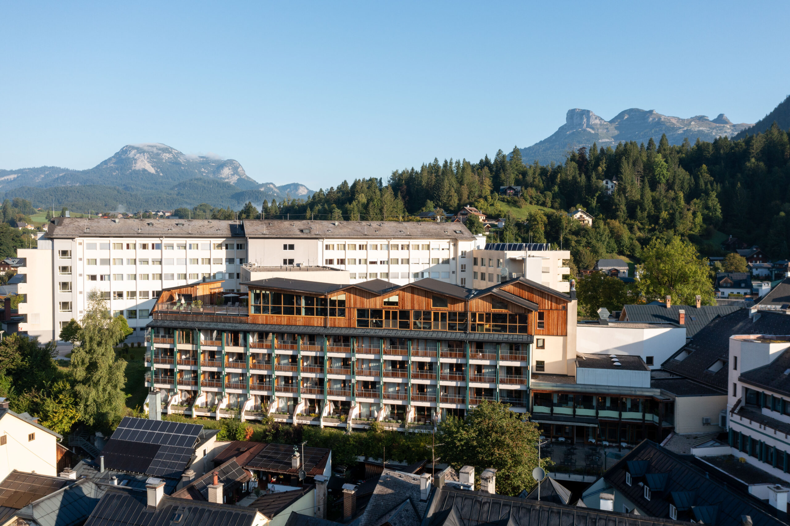 Das Hotel Erzherzog Johann in Bad Aussee von Außen.