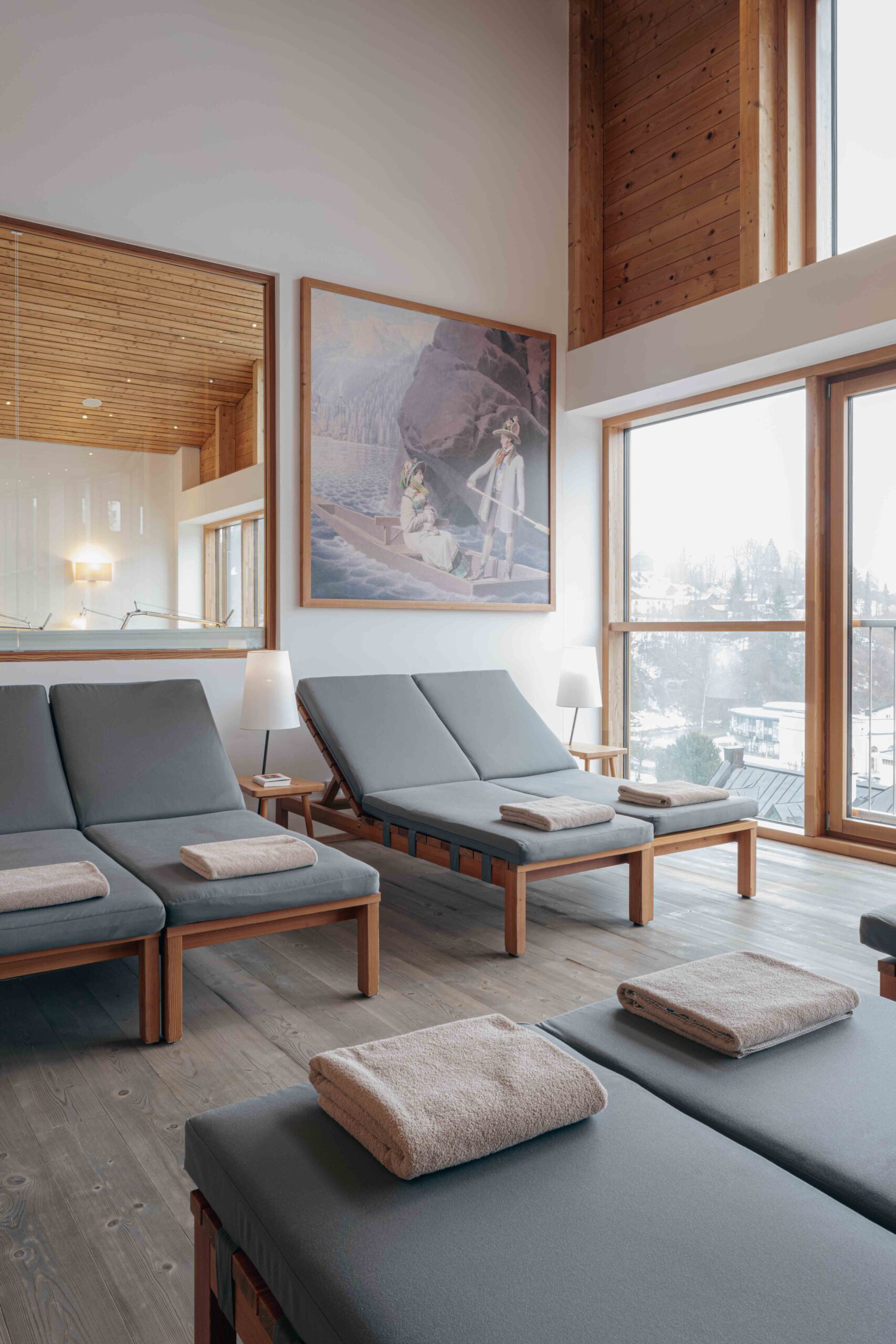 Liegen im Wellnessbereich des Hotel Erzherzog Johann.